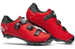 Chaussures VTT SIDI Dragon 5 SRS Carbone Rouge Mat Noir